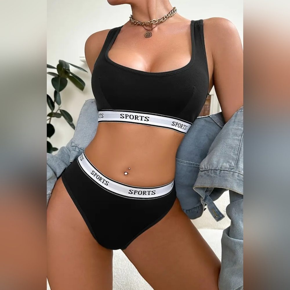 #H05 Women's plus size sports bra and panty